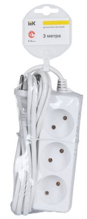 Удлинитель У3 3 места без заземления 3м 2х0,75мм2 10А/250 IEK