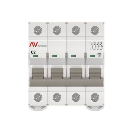 Выключатель автоматический AV-10 4P 2A (C) 10kA EKF AVERES
