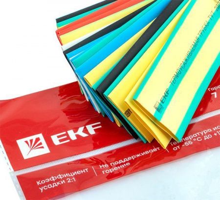 Термоусаживаемая трубка ТУТ нг 20/10 набор:7 цветов по 3шт. 100мм. EKF PROxima