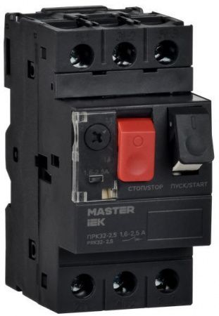 Пускатель ПРК32-2,5 In=2,5А Ir=1,6-2,5А Ue 660В MASTER IEK