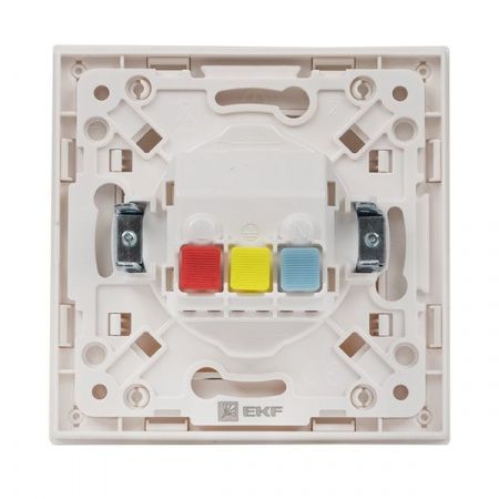 Стокгольм Розетка 1-местная с/з 16А автоматические клеммы белая с защ. штор. EKF PROxima